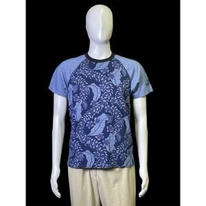 2018 Louis Vuitton Blue Floral Crewneck T-Shirt Men Size Large Authenticated